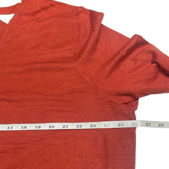 Love Ellie Autumn Orange Strappy Back V-Neck Sweater - 3X - Picture 4 of 6